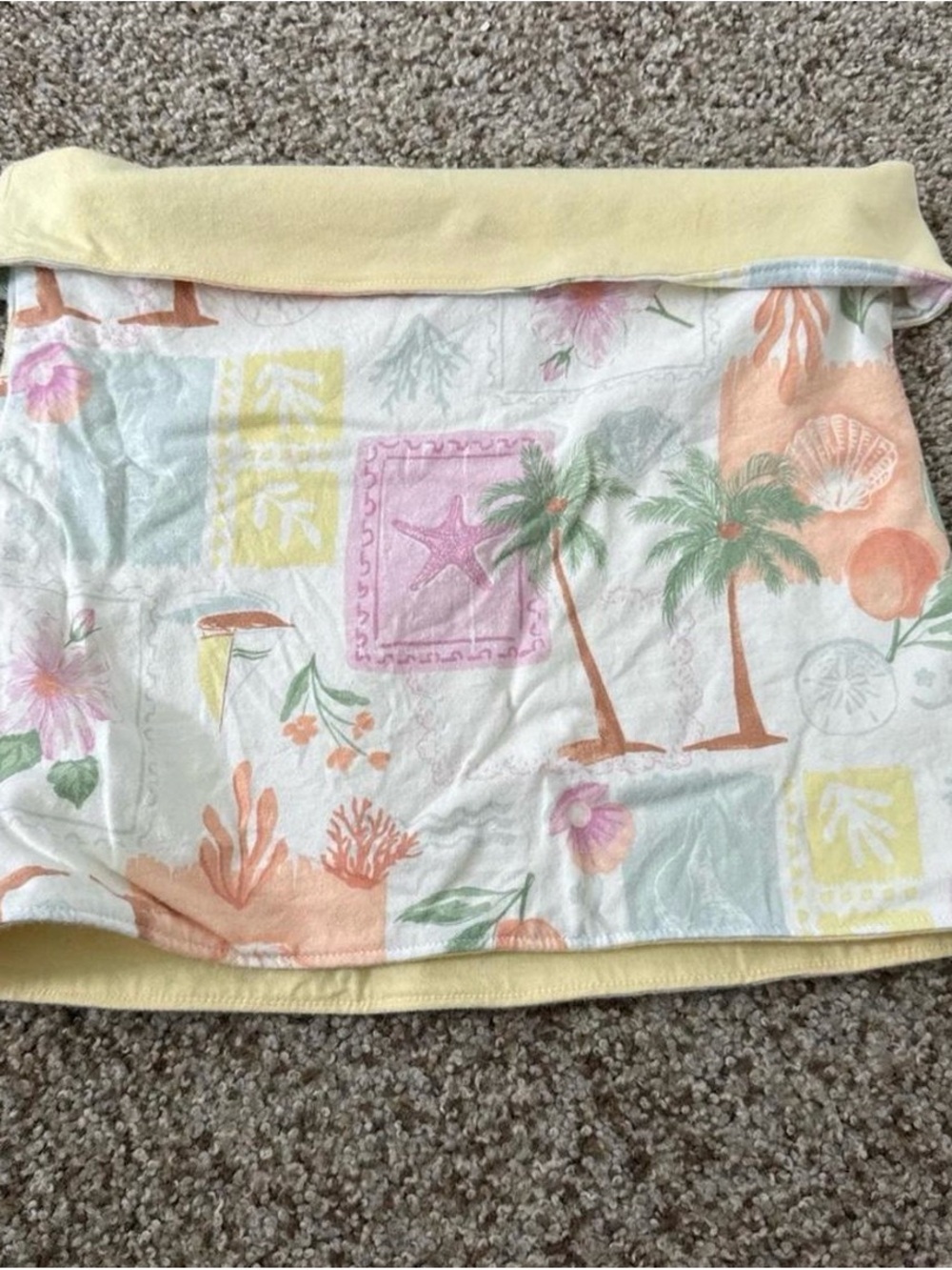 Hollister Yellow Tropical Print Crop Top